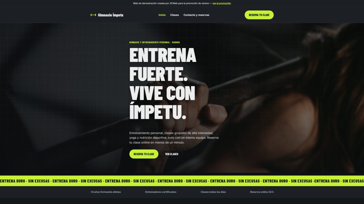 Demo de web para Gimnasio