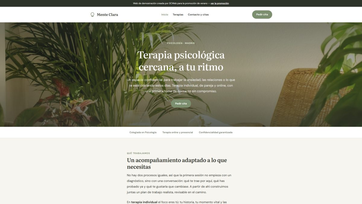 Demo de web para Psicólogo